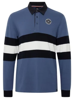 FQ1924 Herren Langarm-Poloshirt - FQMikkael in blau