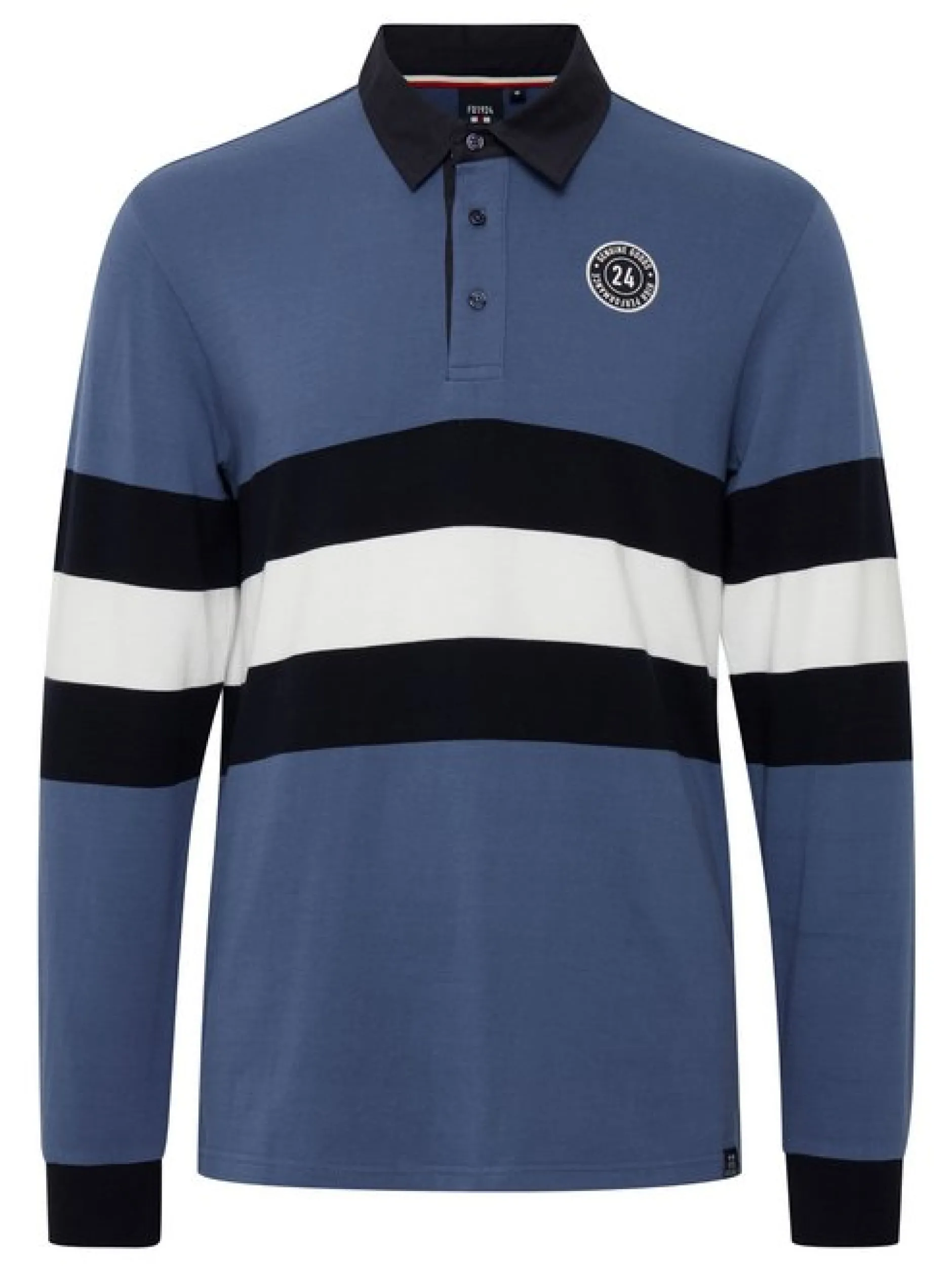 FQ1924 Herren Langarm-Poloshirt - FQMikkael in blau