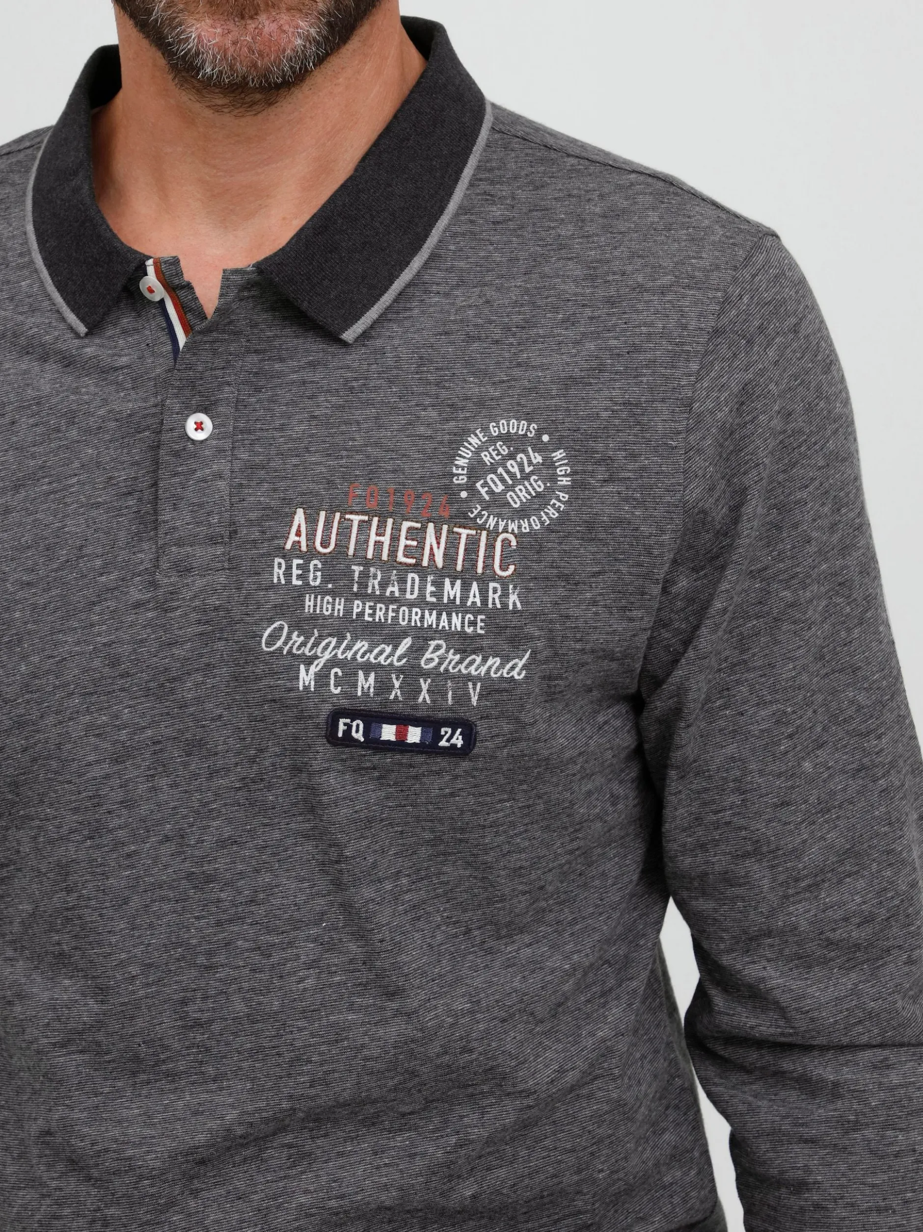 FQ1924 Herren Langarmshirt - FQPeder in anthrazit