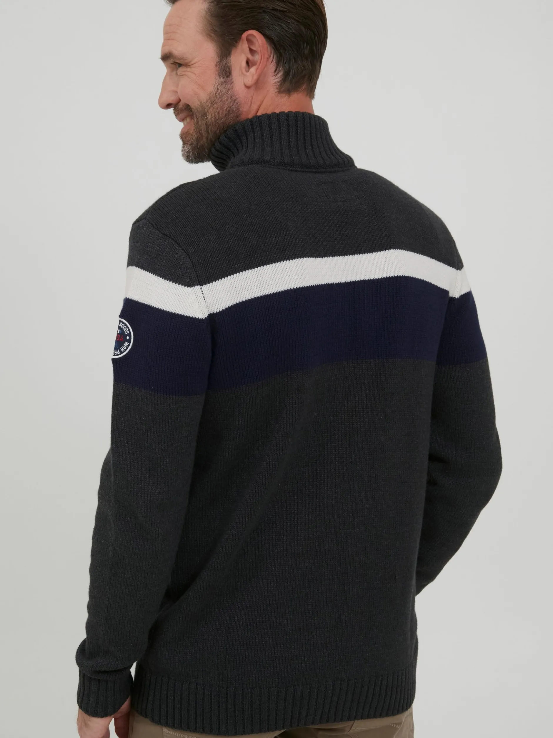 FQ1924 Herren Strickjacke - FQEdvard in anthrazit