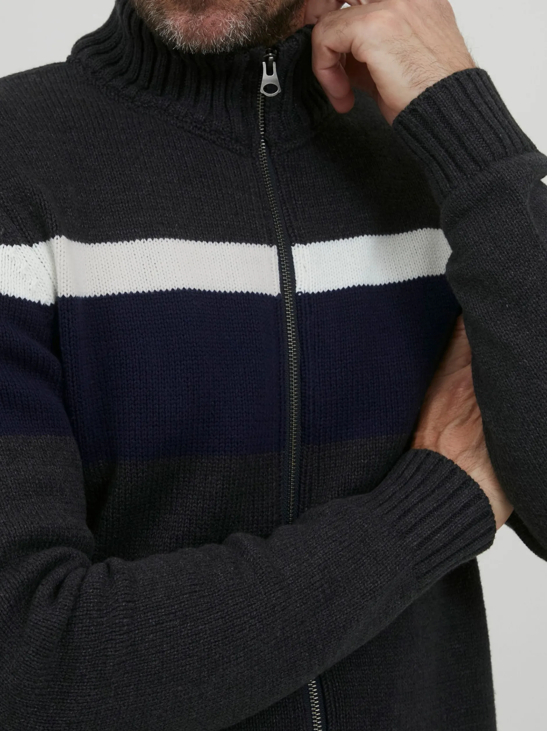 FQ1924 Herren Strickjacke - FQEdvard in anthrazit