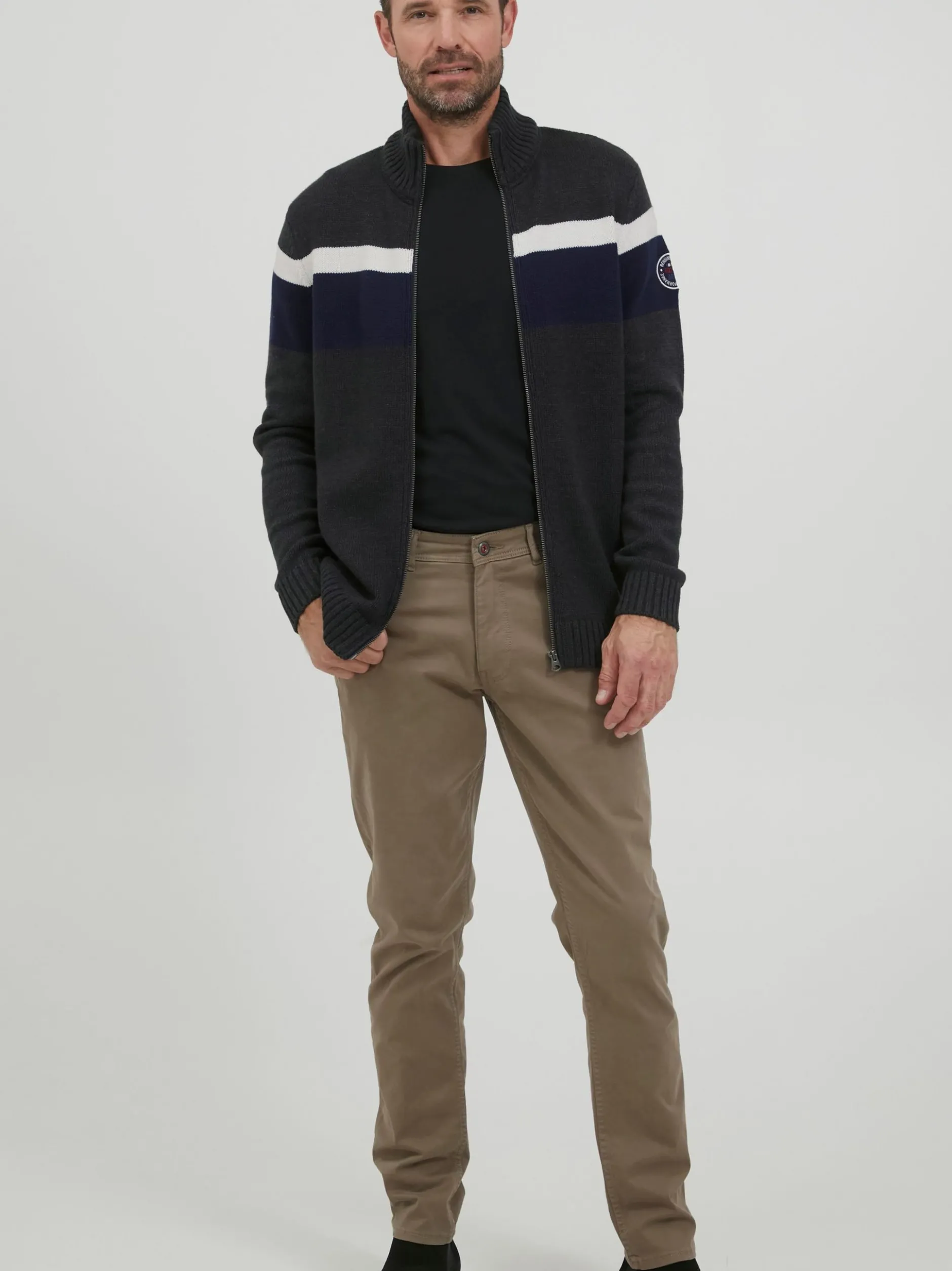 FQ1924 Herren Strickjacke - FQEdvard in anthrazit