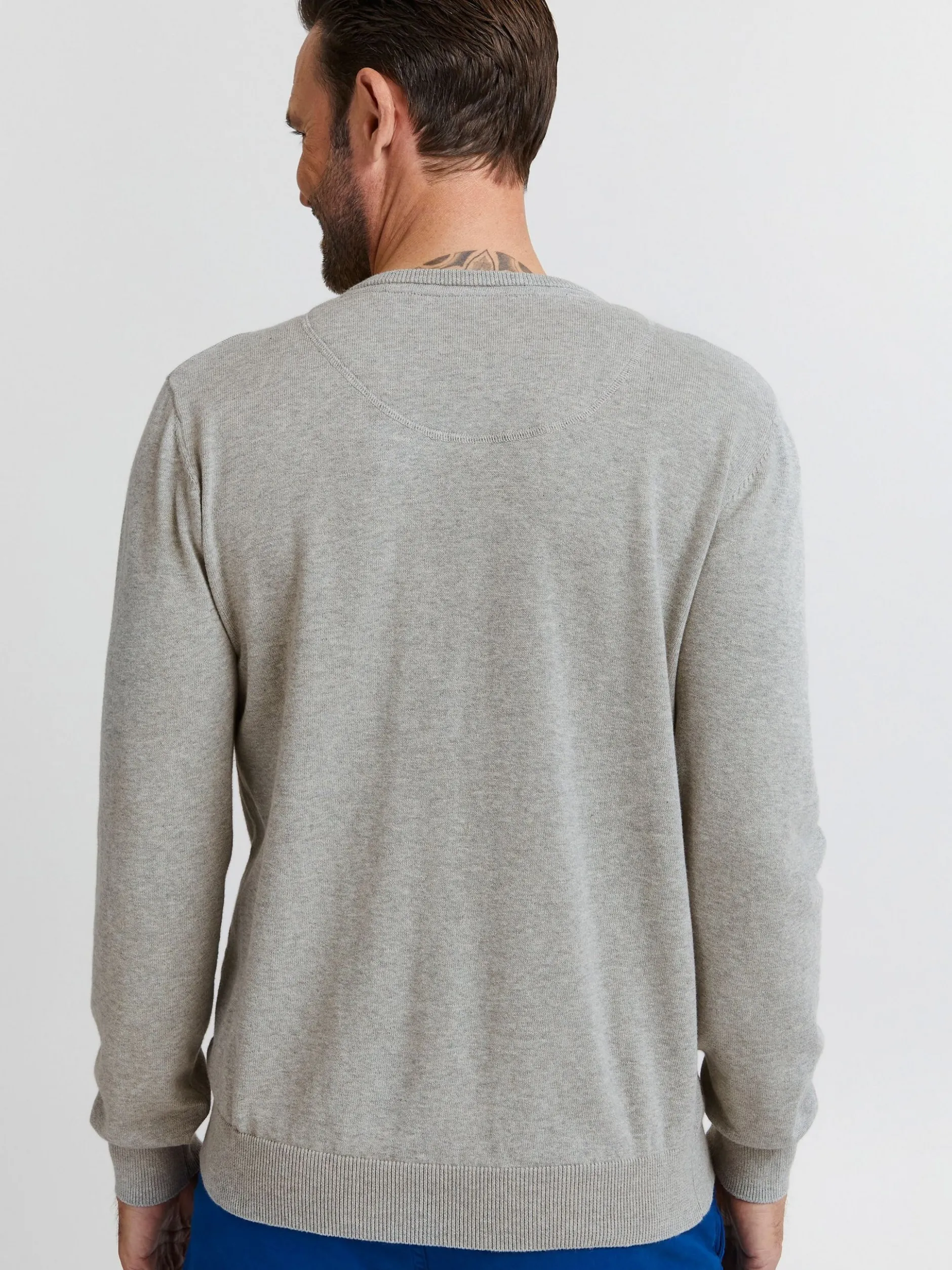 FQ1924 Herren Strickpullover - FQFynjard in grau