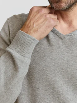 FQ1924 Herren Strickpullover - FQFynjard in grau