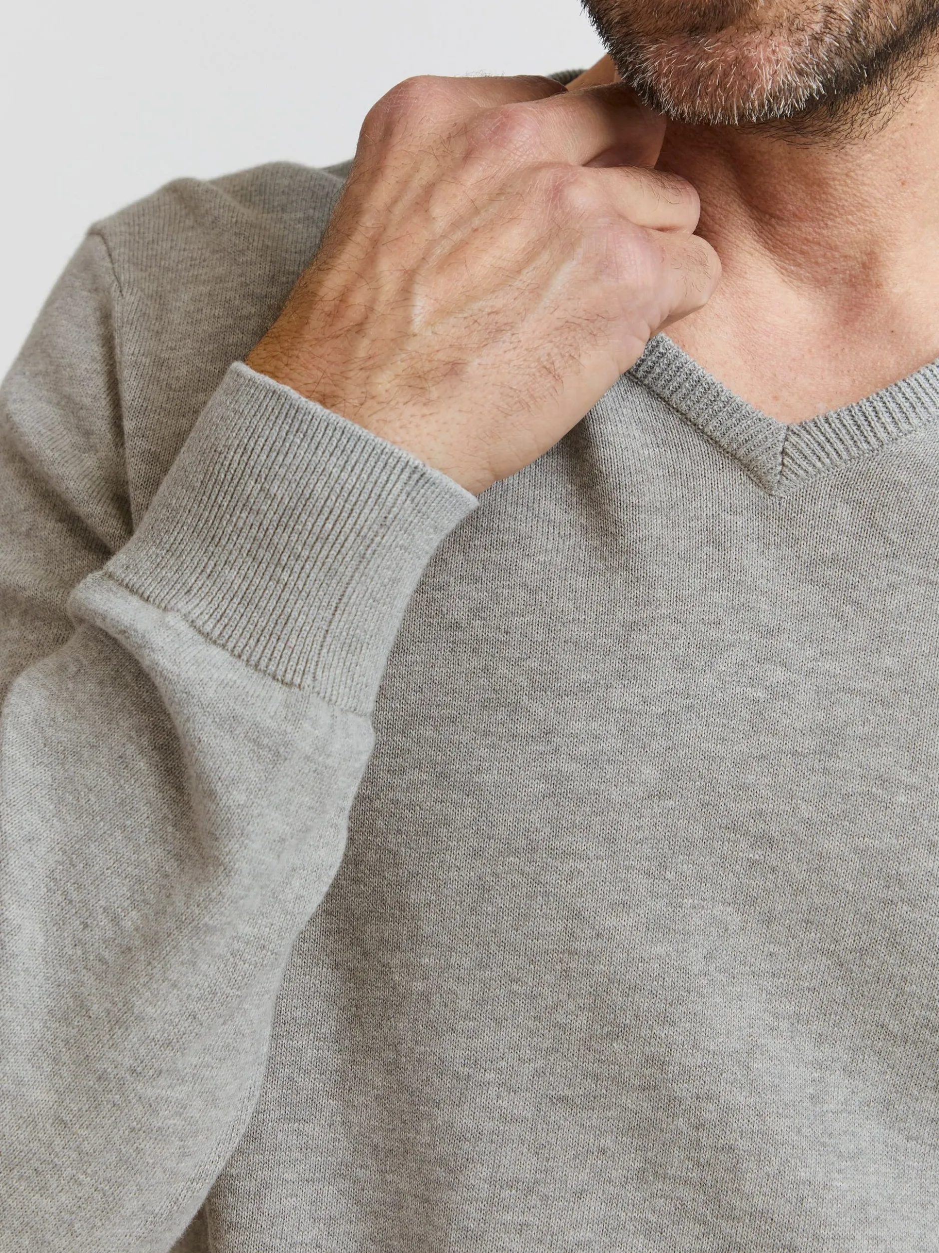 FQ1924 Herren Strickpullover - FQFynjard in grau
