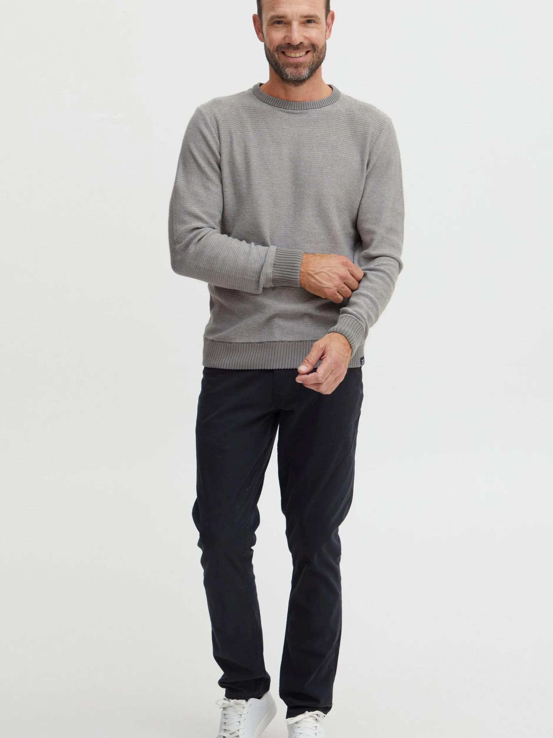 FQ1924 Herren Strickpullover - FQLeon in grau