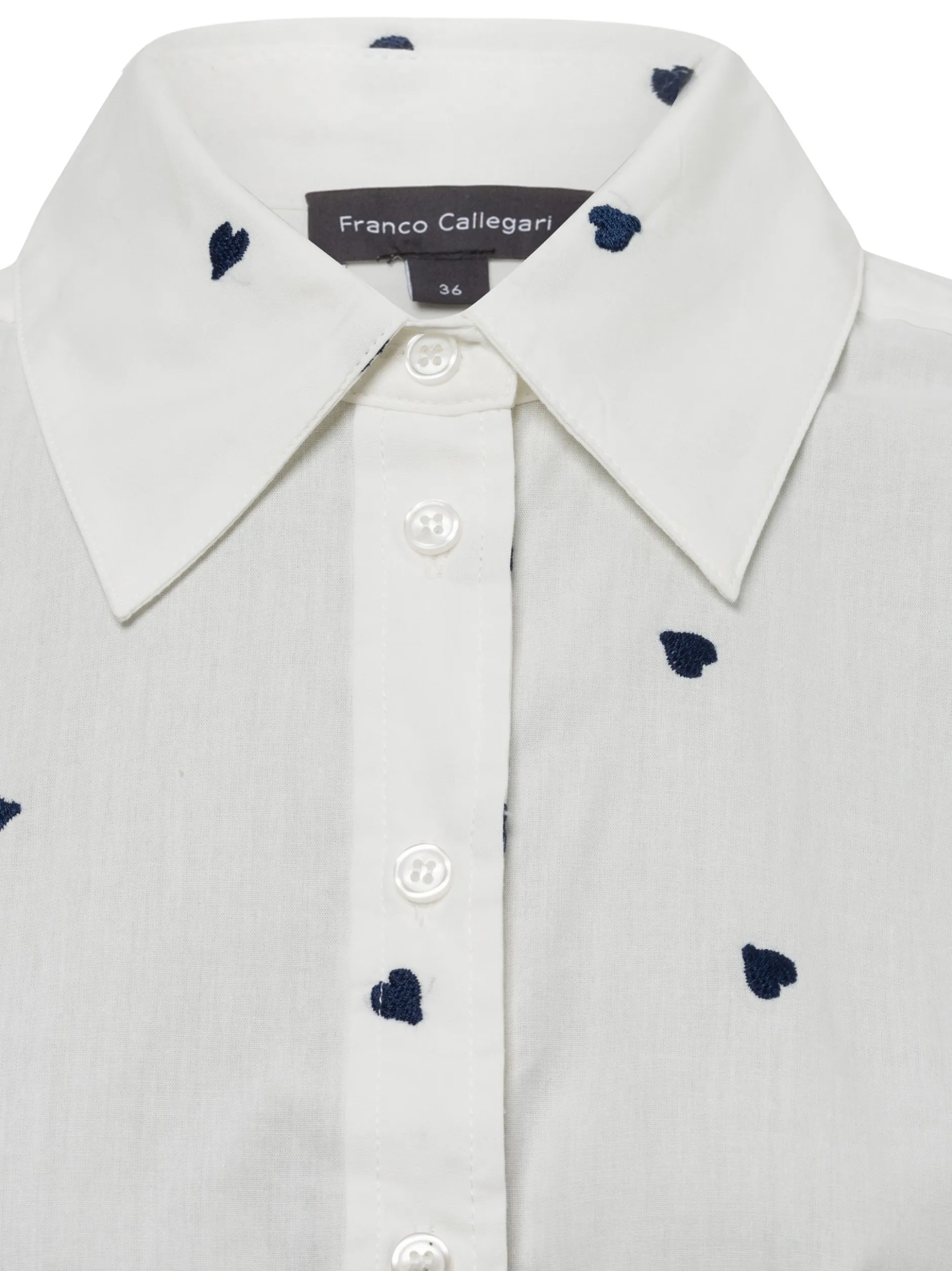 Franco Callegari Collection Damen Hemdbluse in weiß marine
