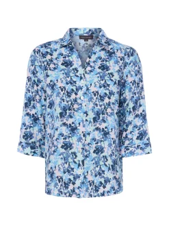 Franco Callegari Damen Bluse in blau rosa