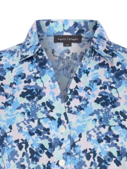 Franco Callegari Damen Bluse in blau rosa