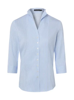 Franco Callegari Damen Bluse in hellblau weiß