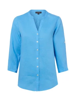 Franco Callegari Damen Leinenbluse in blau