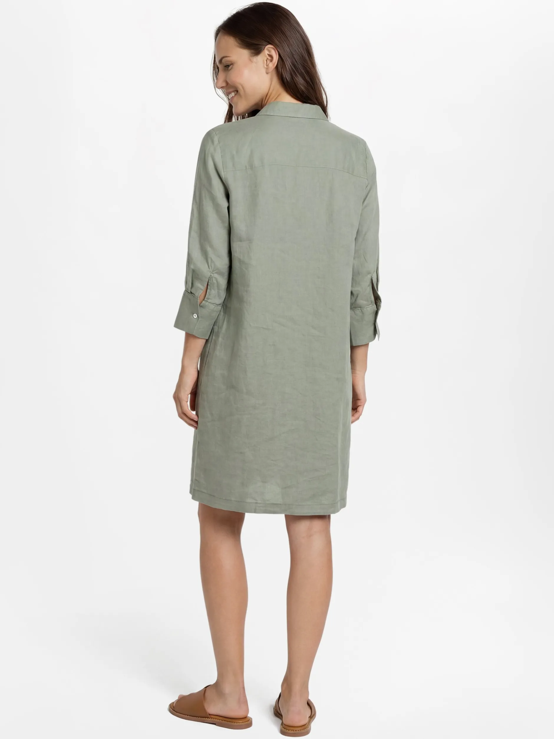 Franco Callegari Damen Leinenkleid in schilf