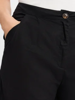 Franco Callegari Damen Shorts mit Leinenanteil in schwarz
