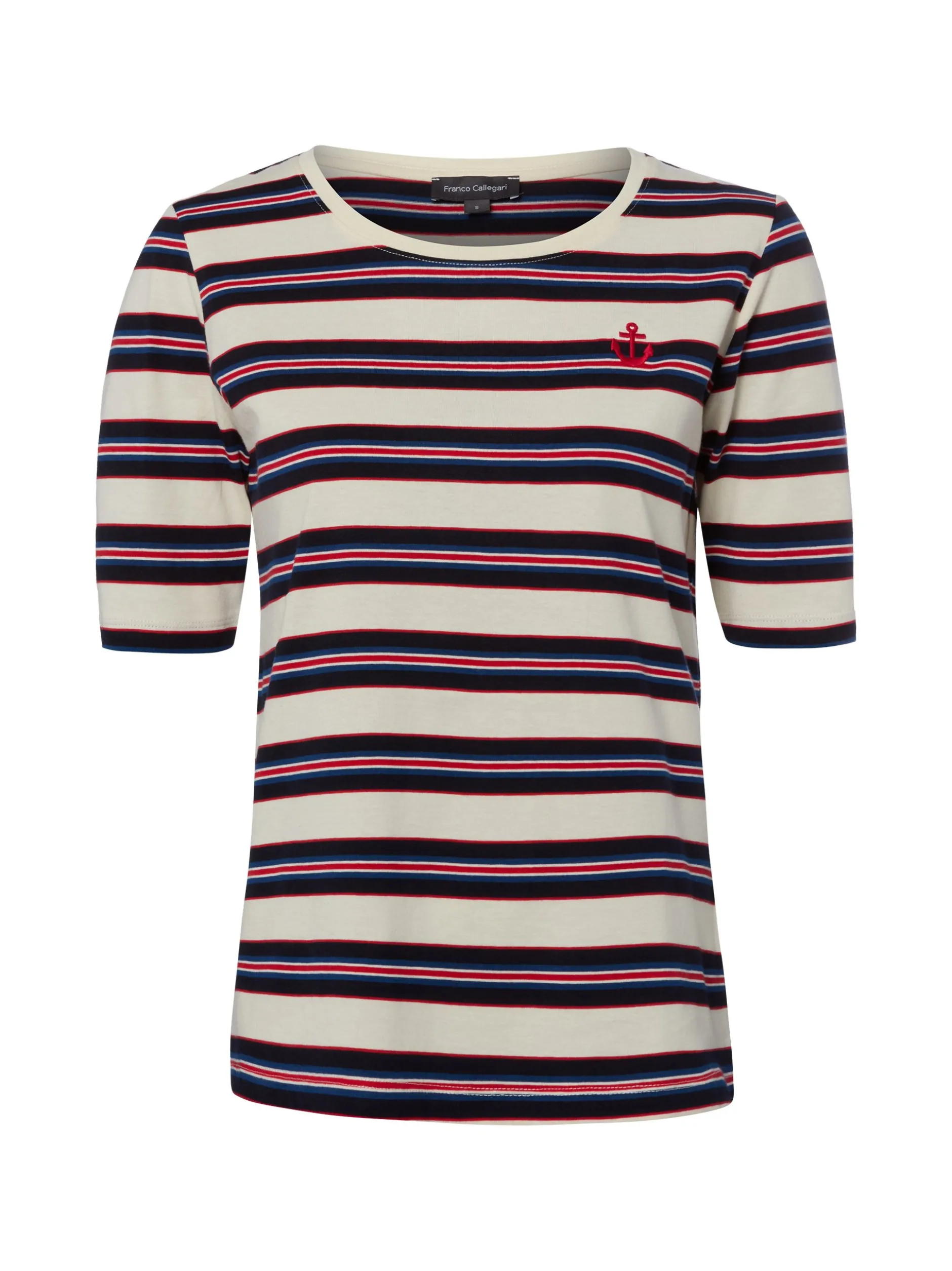 Franco Callegari Damen T-Shirt in marine ecru