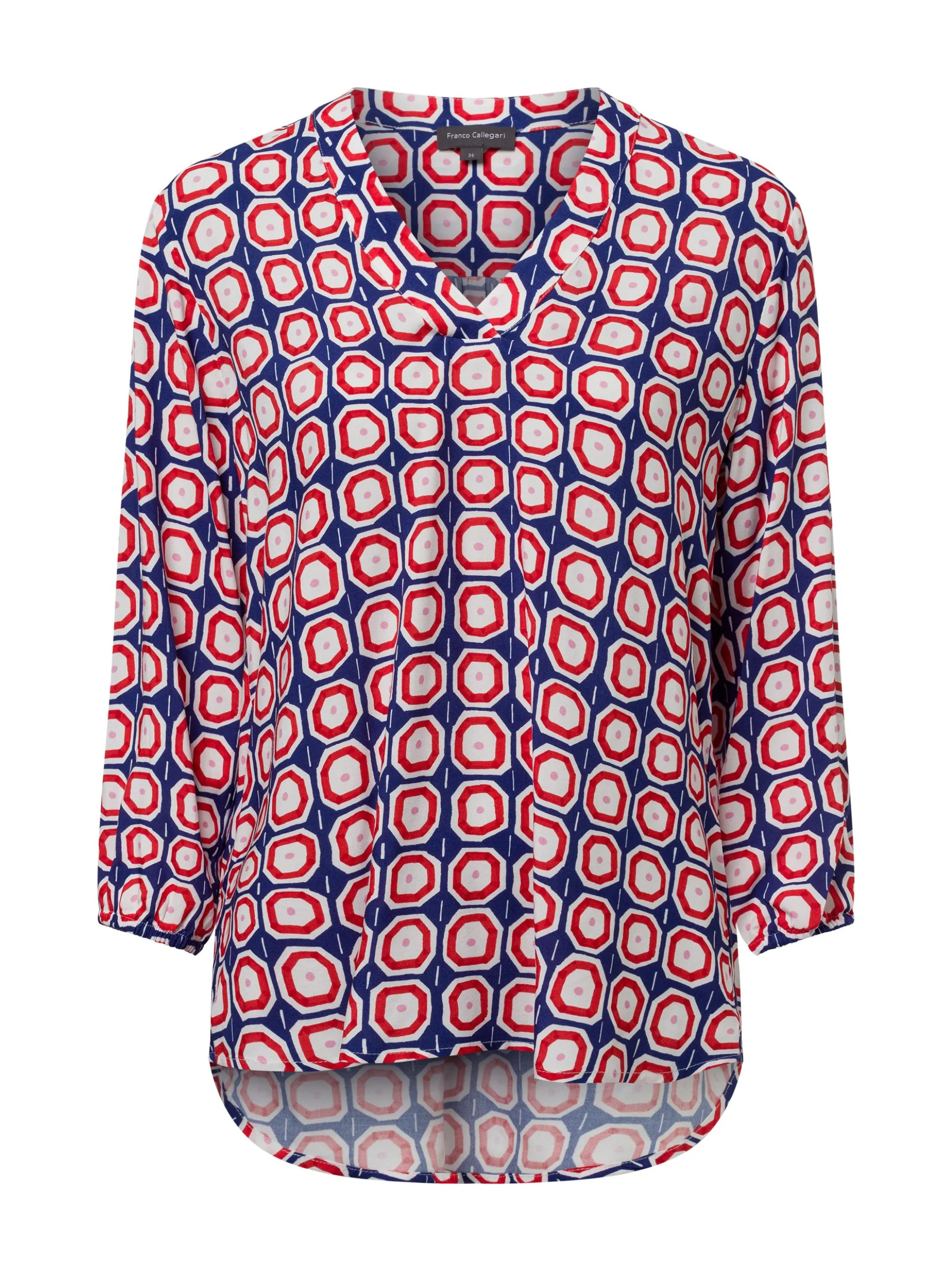 Franco Callegari Damen Tunikabluse - Lola in blau rot
