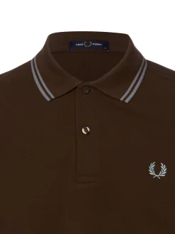 Fred Perry Herren Poloshirt in mocca - Ärmel: kurzarm