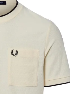 Fred Perry Herren T-Shirt in sand - Ausschnitt: Rundhals