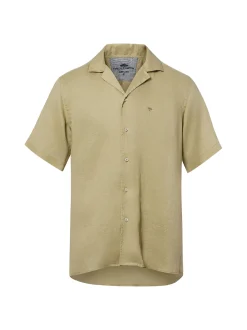 Fynch-Hatton Herren Leinenhemd in camel - Ärmel: kurzarm