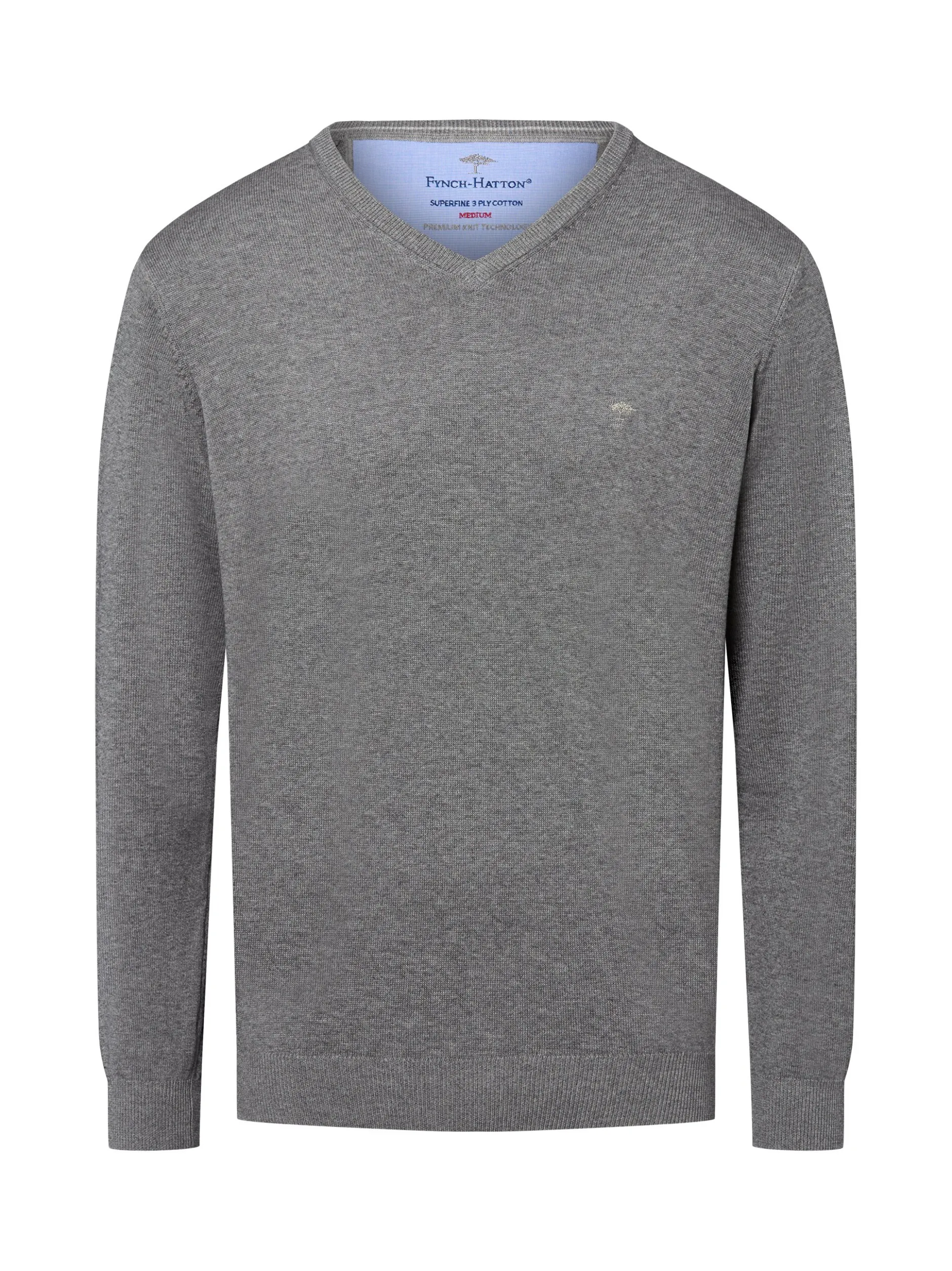 Fynch-Hatton Herren Pullover in grau - Ärmel: langarm