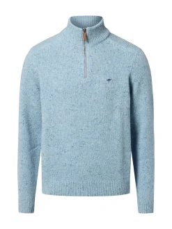 Fynch-Hatton Herren Wollpullover mit Alpaka-Anteil in hellblau