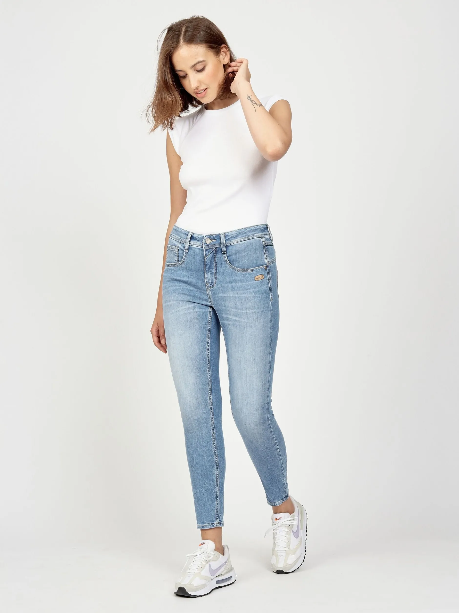 GANG Damen Jeans - 94AMELIE CROPPED in hellblau