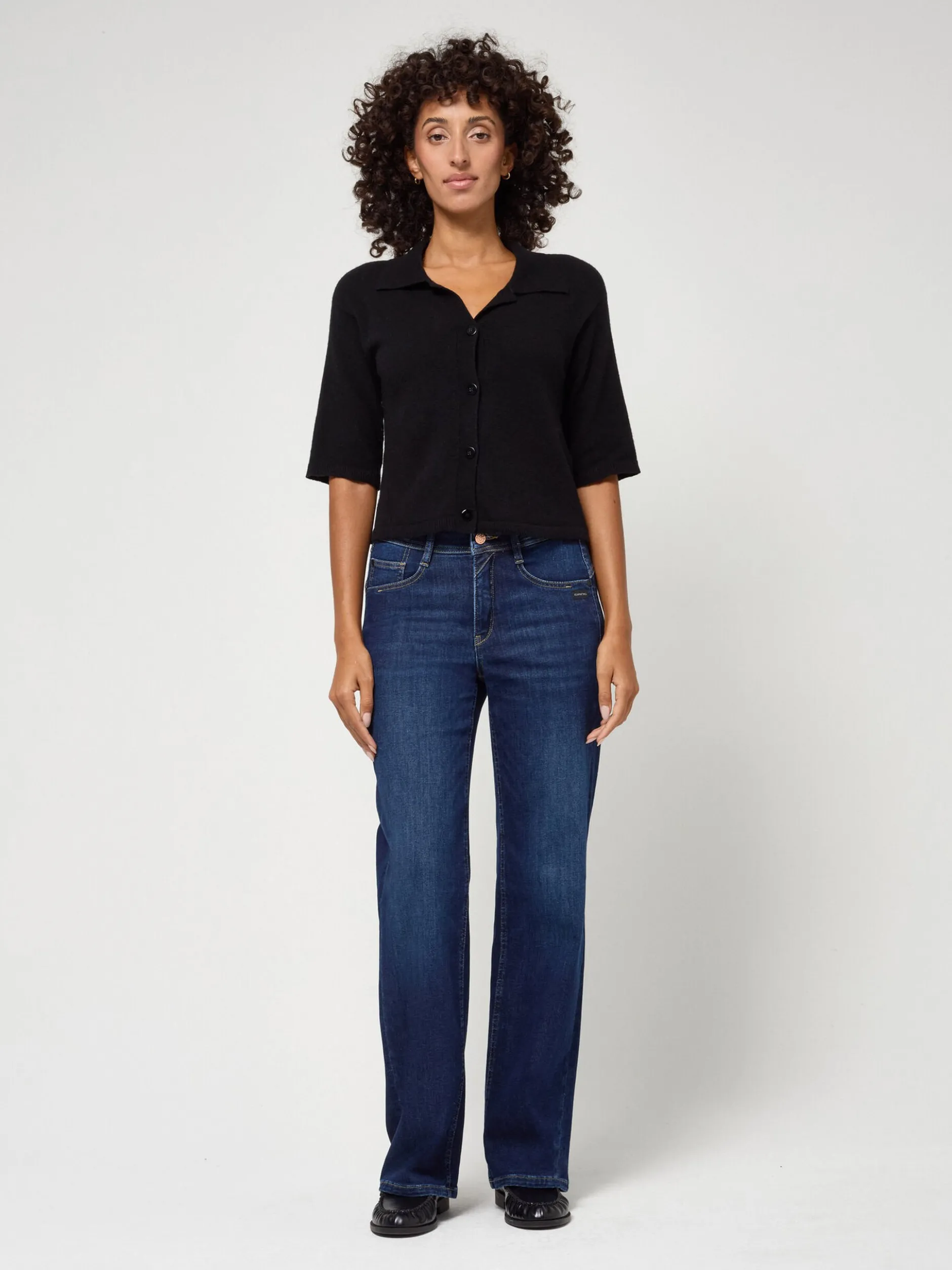 GANG Damen Jeans - 94AMELIE WIDE in blau - Länge: lang
