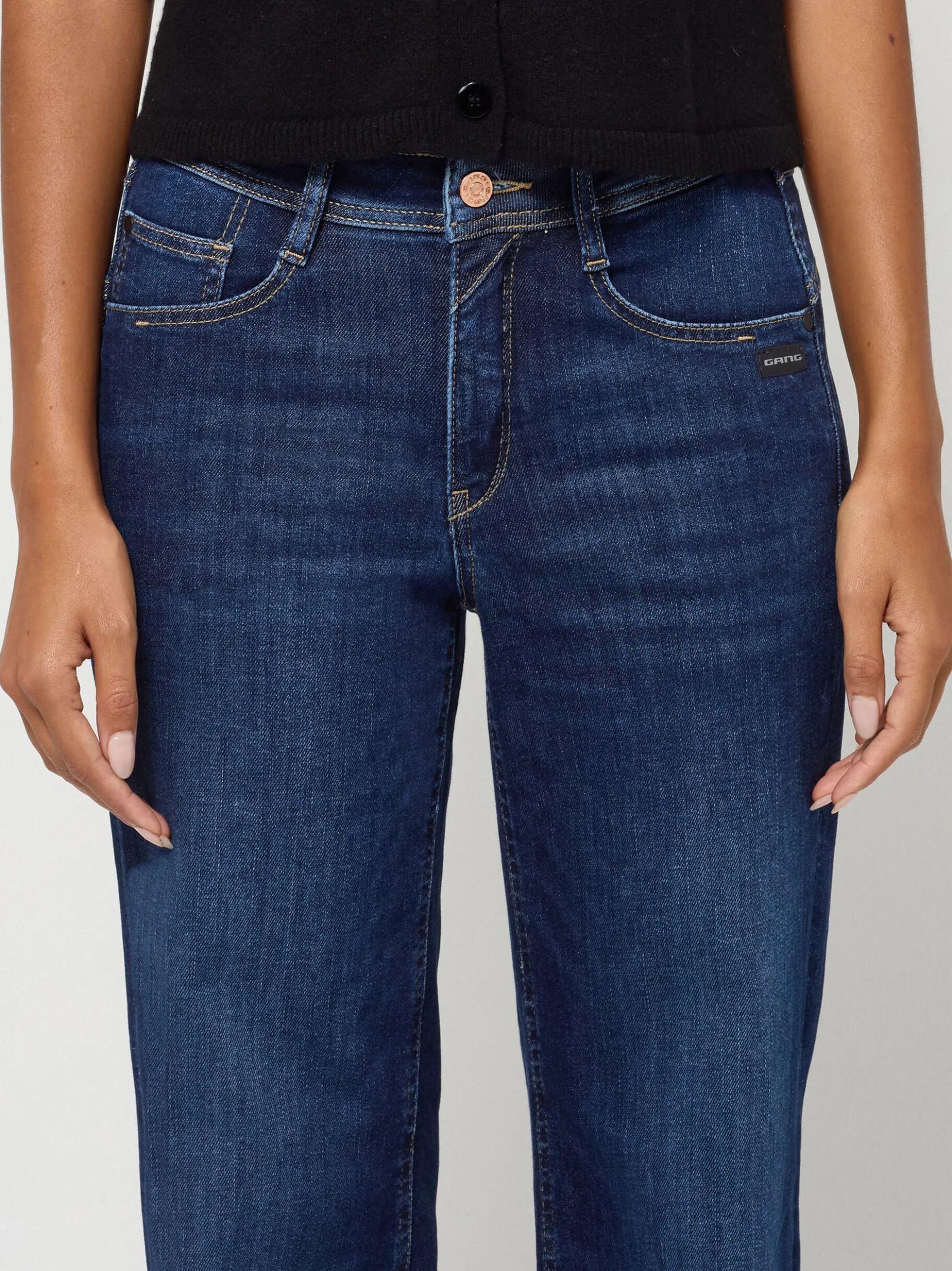 GANG Damen Jeans - 94AMELIE WIDE in blau - Länge: lang