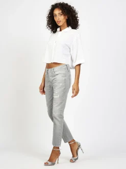 GANG Damen Jeans - 94NICA CROPPED in grau