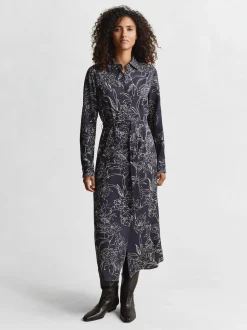 Gant Damen Blusenkleid in marine ecru - Ärmel: langarm