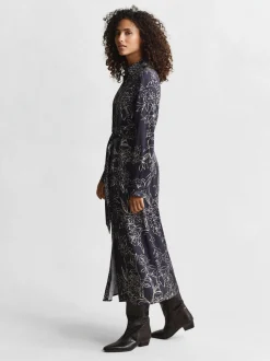 Gant Damen Blusenkleid in marine ecru - Ärmel: langarm