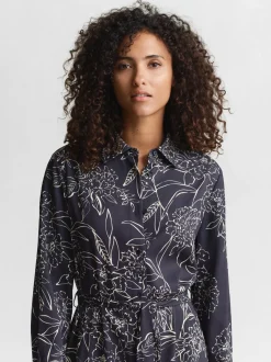 Gant Damen Blusenkleid in marine ecru - Ärmel: langarm