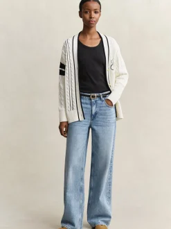 Gant Damen Jeans in light stone - Länge: lang