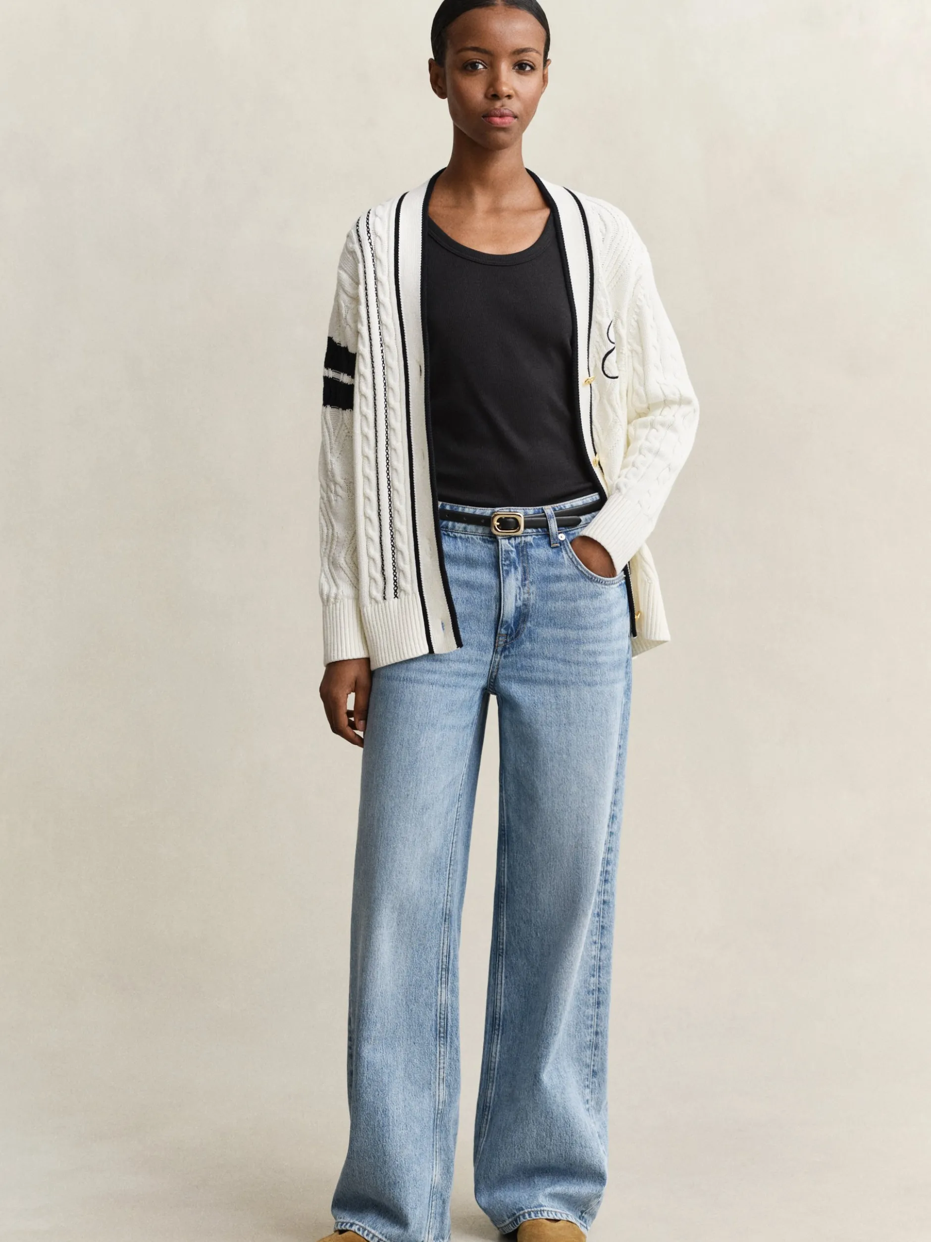 Gant Damen Jeans in light stone - Länge: lang