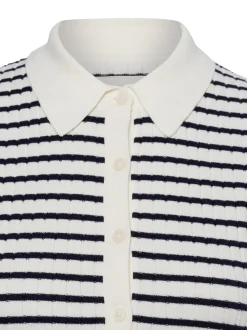 Gant Damen Kurzarm-Pullover in ecru marine