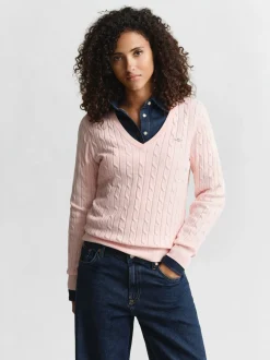 Gant Damen Pullover in blau - Ausschnitt: V-Ausschnitt