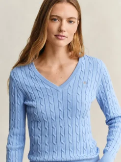 Gant Damen Pullover in blau - Ausschnitt: V-Ausschnitt