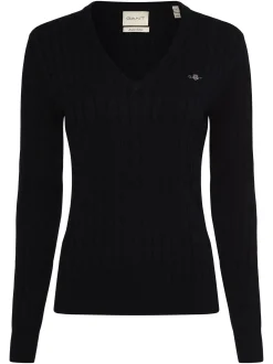 Gant Damen Pullover in marine - Ausschnitt: V-Ausschnitt