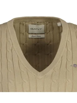 Gant Damen Strickpullover in beige - Ärmel: langarm