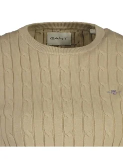Gant Damen Strickpullover in beige - Ärmel: langarm