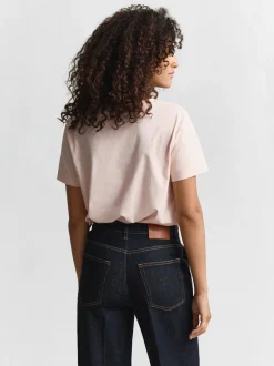 Gant Damen T-Shirt in aprikot - Ausschnitt: V-Ausschnitt