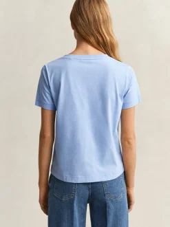 Gant Damen T-Shirt in hellblau - Ärmel: kurzarm