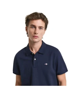 Gant Herren Poloshirt 1er Pack in blau - Ärmel: kurzarm