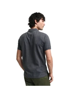 Gant Herren Poloshirt in anthrazit - Ärmel: kurzarm