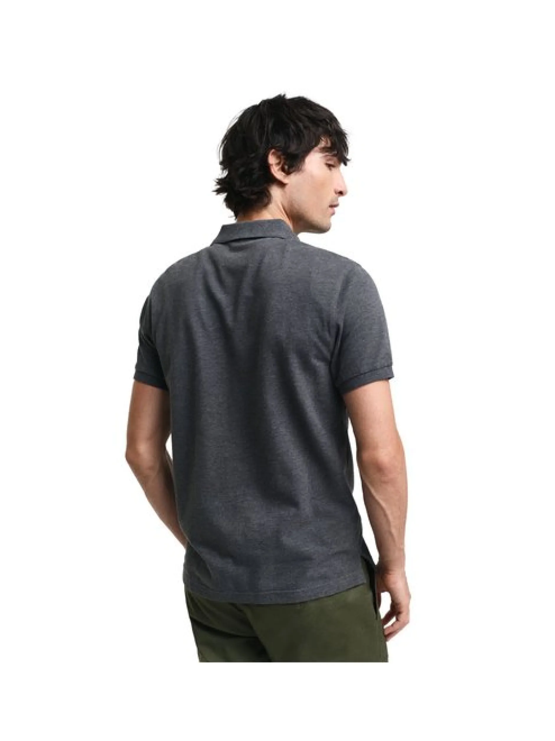 Gant Herren Poloshirt in anthrazit - Ärmel: kurzarm
