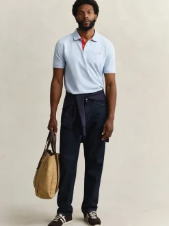 Gant Herren Poloshirt in hellblau - Ärmel: kurzarm