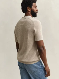 Gant Herren Poloshirt in melange - Ärmel: kurzarm