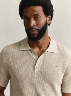 Gant Herren Poloshirt in melange - Ärmel: kurzarm