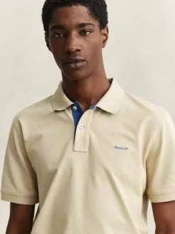 Gant Herren Poloshirt in melange - Ärmel: kurzarm