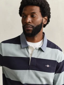 Gant Herren Poloshirt in mint marine - Ärmel: langarm