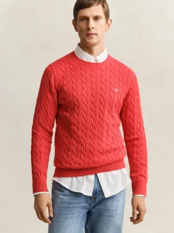 Gant Herren Pullover in rot - Ausschnitt: Rundhals